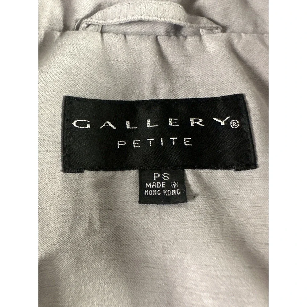 VTG Gallery Petite‎ Faux Suede Hooded Jacket PS Purple Zip Button Parka 90s